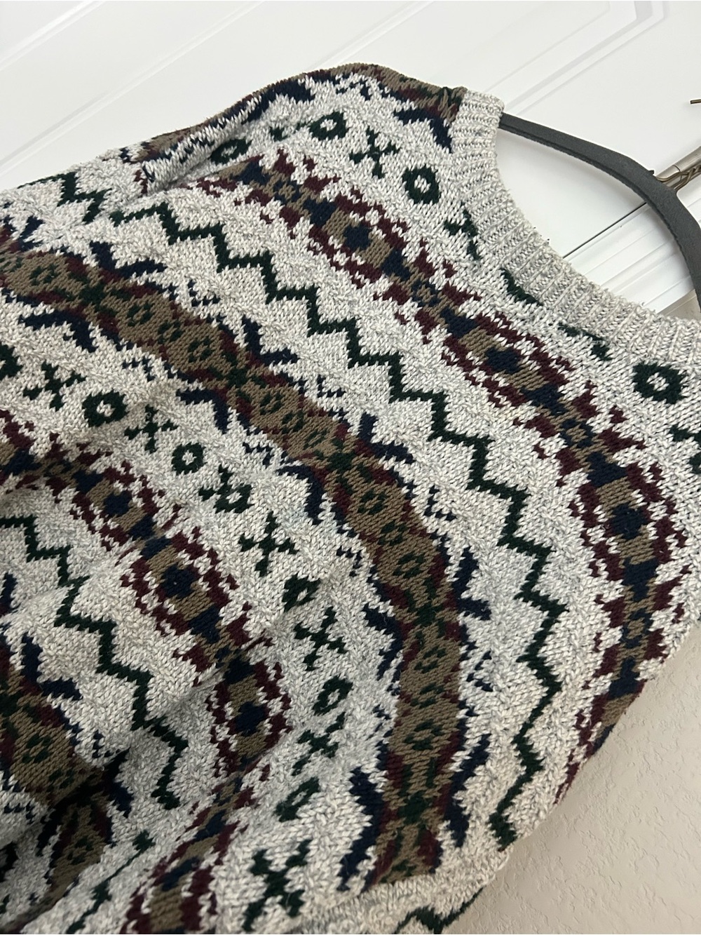 Fair Isle Pattern Crewneck Sweater - Picture 2 of 4